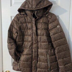 Michael Kors Packable Hooded Cheetah Jacket